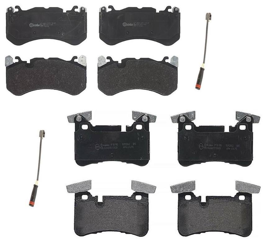Audi Mercedes Brake Pads Kit Front and Rear (LowMet) 4G0698151AC Brembo 3724868KIT Brembo